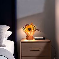 Fake Flowers With Light in Vase, Elegant Artificial Hydrangea Flowers with Ceramic Vase, Creative Artificial Flowers for Centrepiece, Table Decorations, Coffee Table Decoration miniinthebox - thumbnail