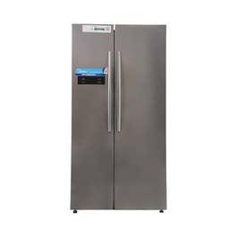 Midea 690L Gross Side By Side 2 Door Refrigerator, Frost Free Fridge Freezer With Humidity Control, Electronic Touch Screen With LED Display, Multi-Air Flow, Adjustable Door Racks, Silver, HC689WENS