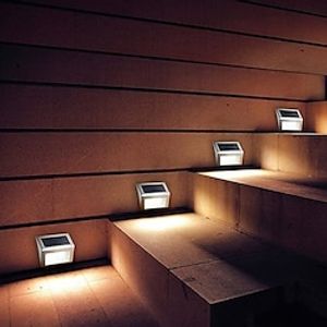 2pcs Outdoor Solar Step Light Stair Night Light Garden Courtyard Waterproof Solar Fence Corner Lighting Decoration Waterproof Stair Light Lightinthebox