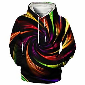 Men's Pullover Hoodie Sweatshirt Graphic Paisley Casual Daily Weekend 3D Print Casual Hoodies Sweatshirts  Rainbow Lightinthebox