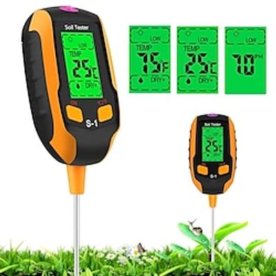Soil Temperature Thermometer, 1pc Soil Moisture Meter, Soil Test Meter, Soil Moisture PH Meter Sunlight Intensity Lightinthebox