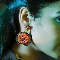 Women's Drop Earrings Fine Jewelry Classic Pumpkin Cool Statement Earrings Jewelry Red  Orange For Halloween 1 Pair Lightinthebox - thumbnail