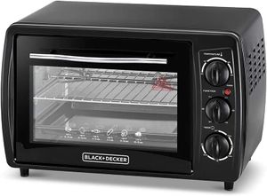 Black+Decker 19L Double Glass Multifunction Toaster Oven with Rotisserie for Toasting/ Baking/ Broiling Black TRO19RDG-B5