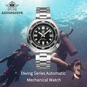 ADDIESDIVE Men's Automatic Watches New Sapphire Glass ceramic Bezel Super Luminous 200m Waterproof Steel Watch Relogio Masculino miniinthebox