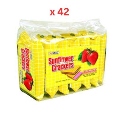 Croley Foods Sunflower Crackers Cream Sandwich Strawberry (7*27G) 189G Pack of 42