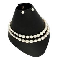 Sri Jagdamba Pearls 2 Lines Oval Pearl Necklace - JPAPR-19-132