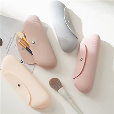 Silicone Makeup Brush Storage Bag Organizer Travel Holder Storage Makeup Brushes Portable Cosmetic Bag Soft Silicone Cosmetic Bag  Holder Storage Bag Travel Portable Dust Pouch Lipstick Eyebrow Lightinthebox