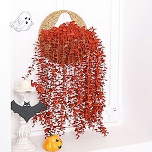 2PCS Holiday Hanging Basket Hanging Vine Artificial Eucalyptus Leaf Plant Hanging Vine Christmas Home Hanging Decoration Black Plants miniinthebox