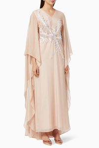 Floral Embellished Organza Kaftan
