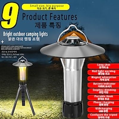 LED Flashlight Camping Lanterns Lights Outdoor Mini Rechargeable Strong Light with Magnet Portable Torch Outdoor Tent Light Work Maintenance Lighting 3.7V Lightinthebox