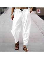 Men's Linen Loose Drawstring Hip-Hop Lantern Pencil Pants