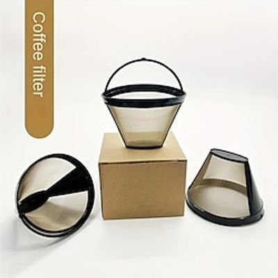 1pc Reusable Golden Coffee Filter With SUS304 Stainless Steel Mesh For Separating Water And Powder, Ideal For Brewing Tea And Filtering Coffee Teacher's Day Halloween Christmas Wedding Birthday Valent Lightinthebox