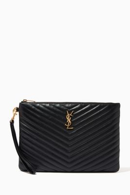 Monogram Tablet Pouch in Quilted Leather
