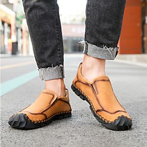 Men's Loafers  Slip-Ons Crochet Leather Shoes Comfort Loafers Sporty Casual Classic Daily Outdoor Walking Shoes Trail Running Shoes Nappa Leather Cowhide Breathable Handmade Non-slipping Booties Lightinthebox
