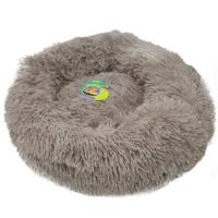 Grizzly Velor Plush Round Bed Beige Large - 71 X 20Cm