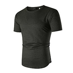Men's T shirt Solid Color Short Sleeve Casual Tops Casual Fashion Blue Black Dark Gray miniinthebox
