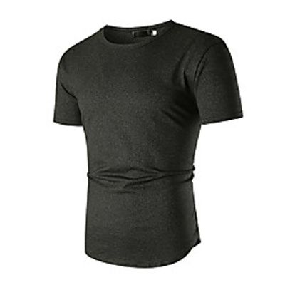 Men's T shirt Solid Color Short Sleeve Casual Tops Casual Fashion Blue Black Dark Gray miniinthebox