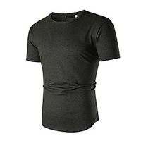Men's T shirt Solid Color Short Sleeve Casual Tops Casual Fashion Blue Black Dark Gray miniinthebox - thumbnail