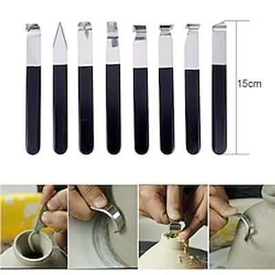 8-Piece Stainless Steel Handle Sculpting Tools Set - Perfect for Sketching, Drawing, and Pottery - 320g per Set, Ideal for Artists Lightinthebox