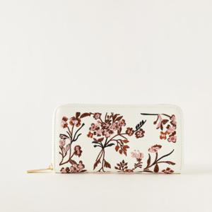 Sasha Floral Embroidered Zip Around Wallet