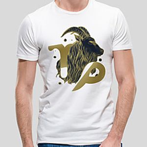 Men's Unisex Tee T shirt Hot Stamping Graphic Prints Antelope Letter Plus Size Print Short Sleeve Casual Tops Cotton Basic Designer Big and Tall White Lightinthebox