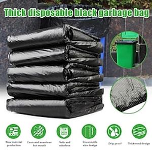 50pcs Large Garbage Bags, Disposable Big Trash, Black Heavy Duty Hick Rubbish Bags Lightinthebox