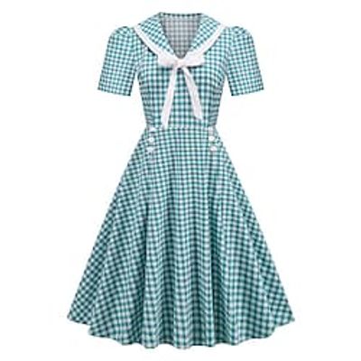 Audrey Hepburn Retro Vintage 1950s Vintage Dress Cocktail Dress Swing Dress Flare Dress Women's Costume Vintage Cosplay Party / Evening Short Sleeve Dress Masquerade miniinthebox