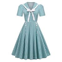 Audrey Hepburn Retro Vintage 1950s Vintage Dress Cocktail Dress Swing Dress Flare Dress Women's Costume Vintage Cosplay Party / Evening Short Sleeve Dress Masquerade miniinthebox - thumbnail