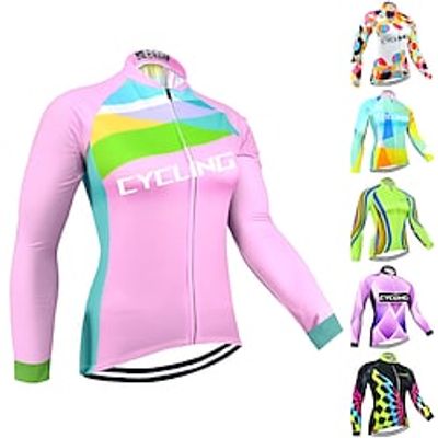 21Grams Women's Cycling Jersey Long Sleeve Bike Jersey Top with 3 Rear Pockets Mountain Bike MTB Road Bike Cycling Breathable Moisture Wicking Quick Dry Reflective Strips Black Pink Red Sports miniinthebox