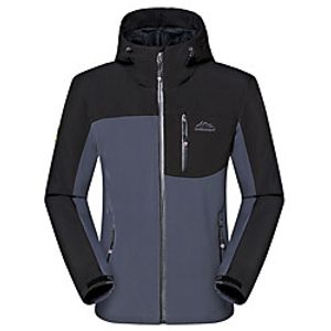 Men's Jacket Sport Daily Fall Winter Regular Coat Stand Collar Regular Fit Rain Waterproof Sporty Sports Jacket Long Sleeve Color Block Full Zip Gray Green Lightinthebox