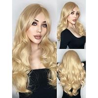 Synthetic Wig Uniforms Career Costumes Princess Curly Wavy Middle Part Layered Haircut Machine Made Wig 12 inch Light Blonde Synthetic Hair Women's Cosplay Party Fashion Light Brown Lightinthebox