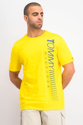 Mens Mustin Short Sleeve Crew Neck T-Shirt Yellow Mens Mustin Short Sleeve Crew Neck T-Shirt Yellow