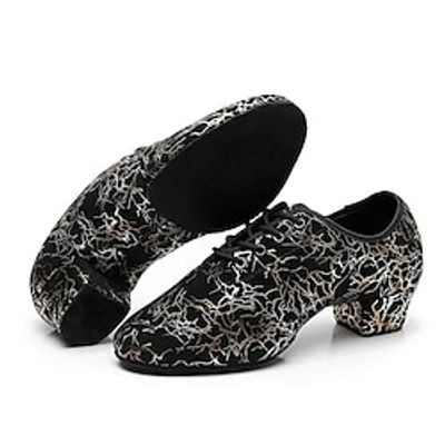 Women's Latin Shoes Practice Trainning Dance Shoes Performance Training Heel Flower Cuban Heel Round Toe Lace-up Adults' Red Gold miniinthebox Women's Latin Shoes Practice Trainning Dance Shoes Performance Training Heel Flower Cuban Heel Round Toe Lace-up Adults' Red Gold miniinthebox