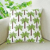 Embroidered Palm Tree Pattern Square Throw Pillow Cover for Bedroom Livingroom Sofa Couch Chair Lightinthebox