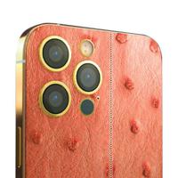 Merlin Craft Customized iPhone 16 Pro Max 1TB, Orange Leather Ostrich Gold