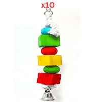 Pets Club Natural Wooden Bird Toy, Size H30xW3 Cm (Pack of 10)