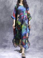 Chiffon Printed Two Piece Irregular Baggy Dresses