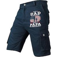 Father's Day Dad Papa Print Men's Cargo Shorts Cotton Drawstring Classic Cargo Stretch Short with Multiple Pockets Sports Outdoor Fashion Designer Shorts Lightinthebox