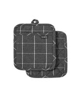 Ladelle Eco Check Charcoal Pot Holder Pack of 2 Ladelle Eco Check Charcoal Pot Holder Pack of 2
