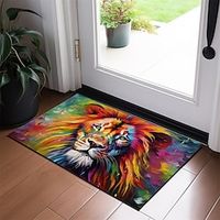 Colorful Lion Doormat Non-Slip Oil Proof Rug Lucky Clover Indoor Outdoor Mat Bedroom Decor Bathroom Mat Entrance Rug Door Mat Lightinthebox - thumbnail