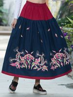 Vintage Stitching Embroidery Skirt