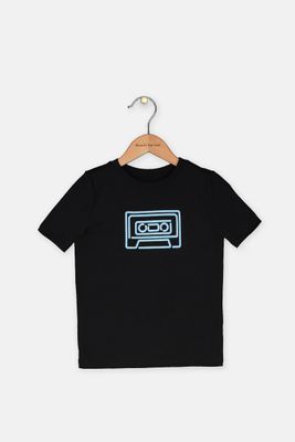 Toddler Boys Graphic Print T-Shirt Black Toddler Boys Graphic Print T-Shirt Black