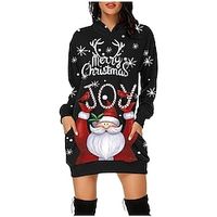 Santa Suit Santa Claus Gingerbread Man Dress Ugly Christmas Sweater / Sweatshirt Hoodie Women's Christmas Christmas Carnival Masquerade Christmas Eve Adults Party Christmas Polyester Top miniinthebox - thumbnail