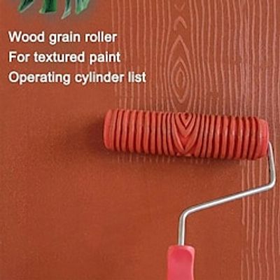 1 Roll Rubber Imitation Wood Grain Pattern Paint Roller, DIY Paint Texture Pigment Printing Wall Painting Roller With Handle, Home Tool Lightinthebox