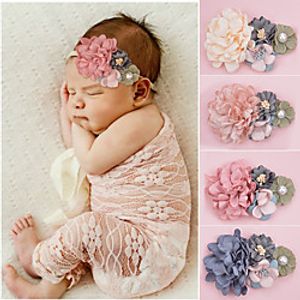 Kids Baby Girls' Headband Handmade Fabric Newborn Photo Headwear Pearl Flower Combination Baby Headband Hair Accessories Lightinthebox