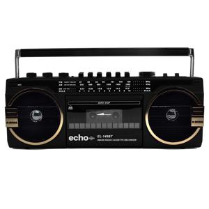 Echo Audio Retro Blast Radio Cassette Player With Bluetooth - Black