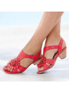 Women's casual flower low heel sandals