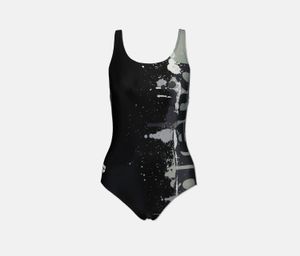 Womens Writer Muscleback Swimwear  Black/Asphalt