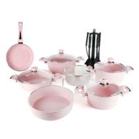 Chefline Granite Cookware Set 17Pcs Assorted Colors