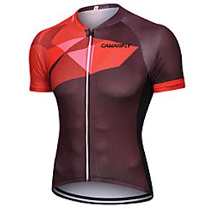 CAWANFLY Men's Short Sleeve Cycling Jersey Summer Rose Red Bike Jersey Top Mountain Bike MTB Road Bike Cycling Quick Dry Sports Clothing Apparel Lightinthebox